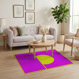 Vibrant Purple Sun Horizon Geometric Rug