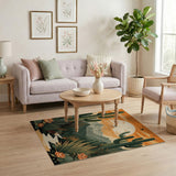 Orange Southwestern Cactus Sunset Desert Rug