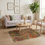 Swirling Floral Area Rug