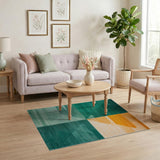 Teal Tangerine Geometric Area Rug