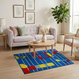 Vibrant Music Notes Kids Area Rug