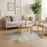 Modern Abstract Yellow Geometric Area Rug