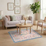 Pink Floral Vase Vintage Area Rug