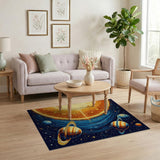 Multi-color and Patterns Pixelated Solar System Area Rug