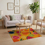 Vibrant Fruit Medley Orange Area Rug