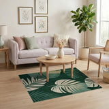 Emerald Monstera Leaf Area Rug