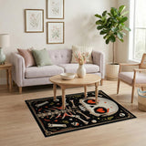 Heart-Eyed Loving Skull Skeleton Area Rug