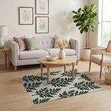 Green Foliage Leaf Area Rug