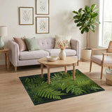 Lush Green Fern Canopy Area Rug