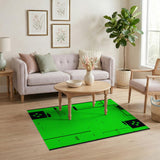 Geometric Modern Vibrant Green Geometric Abstract Area Rug