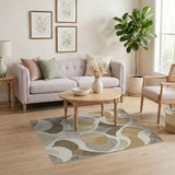 Beige Abstract Geometric Modern Area Rug