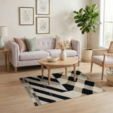 Modern Geometric Diamond Area Rug in Black Grey
