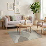 Abstract Area Beige and Neutral Beige Abstract Organic Shapes Area Rug