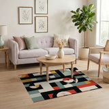 Geometric Vinyl Record Area Rug