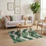 Green Abstract Area Green Wavy Abstract Area Rug