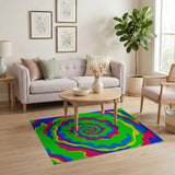 Multi-color and Patterns Hypnotic Multi-Color Spiral Abstract Area Rug