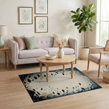 Teal Ocean Fish Silhouette Area Rug