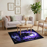Purple Haunted House Area Rug