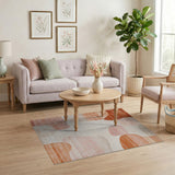 Abstract Orange Fluid Area Rug