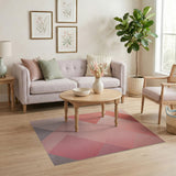 Pink Pink Geometric Abstract Area Rug