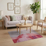 Pink Overlapping Circles Geometric Area Rug