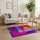 Vibrant Geometric Color Block Area Rug