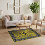 Vibrant Yellow Persian Star Medallion Rug