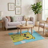 Adorable Big-Eyed Yellow Puppy Cartoon Rug