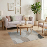 Beige Neutral Overlapping Circles Area Rug