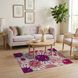 Vibrant Pink Purple Splatter Abstract Area Rug