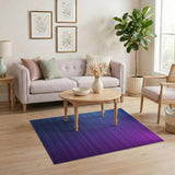 Blue-to-Purple Ombr Striped Area Rug