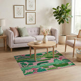 Pink Cactus Desert Southwestern Area Rug
