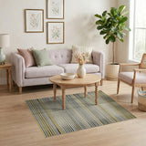 Yellow Black Grid Geometric Area Rug