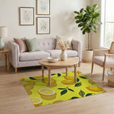 Fruit Pattern Yellow Sunny Lemon Fruit Pattern Area Rug