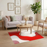 Red Abstract Area Red Abstract Wave Area Rug