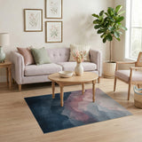 Pink Layered Mountains Abstract Area Rug