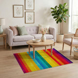 Vibrant Rainbow Stripe Multi-color and Patterns Area Rug