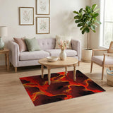 Fiery Lava Flow Red Area Rug