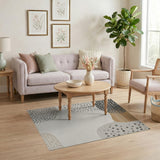 Abstract Grey Blob and Dot Area Rug