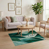 Abstract Area Green Abstract Green Leaves Area Rug