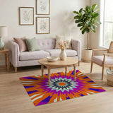 Vibrant Multi-Color Geometric Flower Area Rug