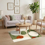 Green Abstract Circle Area Rug
