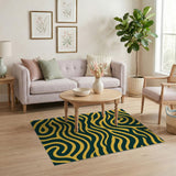 Yellow Abstract Area Vibrant Yellow Wavy Abstract Area Rug