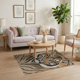 Majestic Tiger Face Brown Tan Area Rug