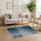 Navy to Teal Ombre Distressed Area Rug