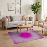 Vibrant Pink Sunburst Area Rug