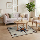 Nautical Compass Rose Area Rug
