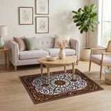 Ornate Gold Traditional Persian Area Rug