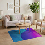 Vibrant Purple Pink Blue Overlapping Circles Area Rug