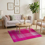 Vibrant Pink Striped Area Rug